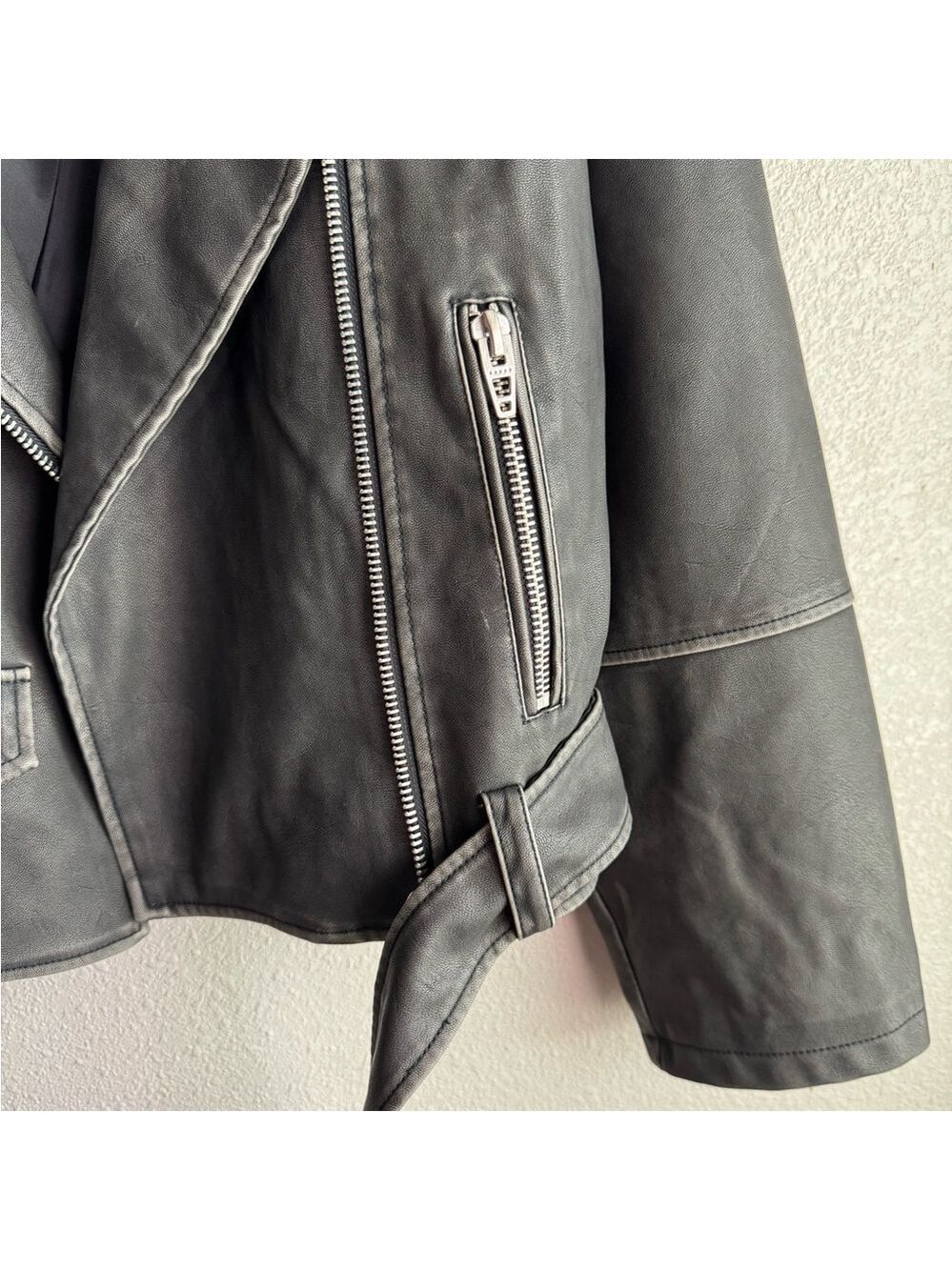 BLANK NYC Vegan Leather Moto Jacket with Belt - Picture 8 of 11